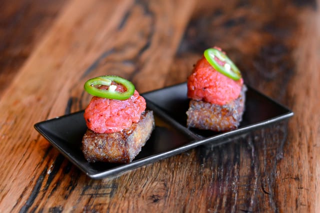 Spicy Tuna on Crispy Rice.