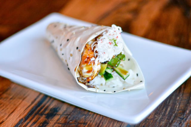 Baked Halibut Hand Roll (Soy).