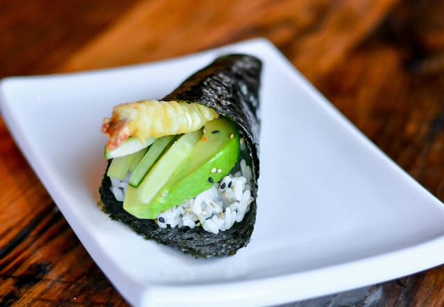 Shrimp Tempura Hand Roll.