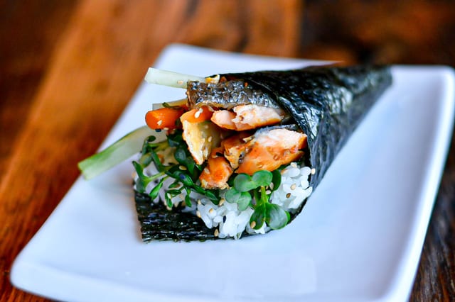 Salmon Skin Hand Roll.
